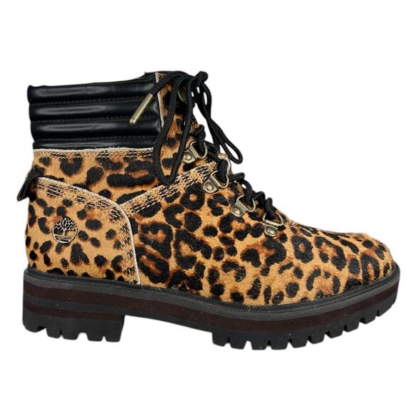 Timberland Women’s London Square Mid Hiker Cheetah Print Boot Size US 6 - Picture 1 of 11